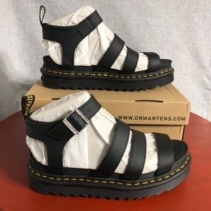 Dr Martens Women’s Size 10 Shoes Hydro Leather Black Platform Gladiator Sandals